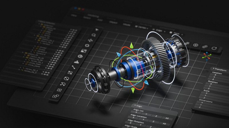 Vereinfachte Darstellung der Modellierung in Blender